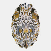 William Morris Lodden Bloempatroon: Blauwe Goud Ornament Kaart (Rechts)