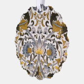 William Morris Lodden Bloempatroon: Blauwe Goud Ornament Kaart (Links)