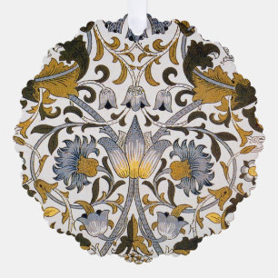 William Morris Lodden Bloempatroon: Blauwe Goud Ornament Kaart