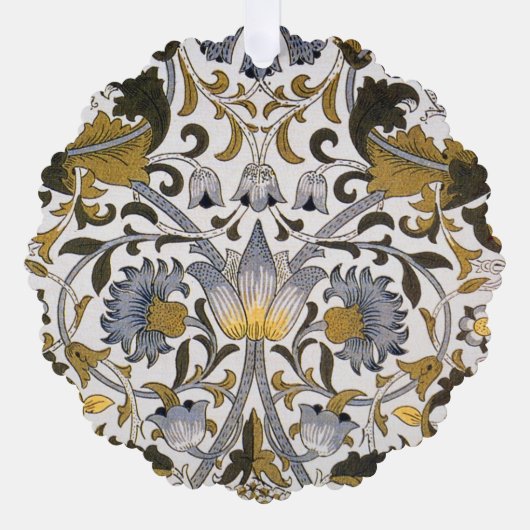 William Morris Lodden Bloempatroon: Blauwe Goud Ornament Kaart (Voorkant)
