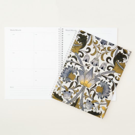 William Morris Lodden Bloempatroon: Blauwe Goud Planner (Display)