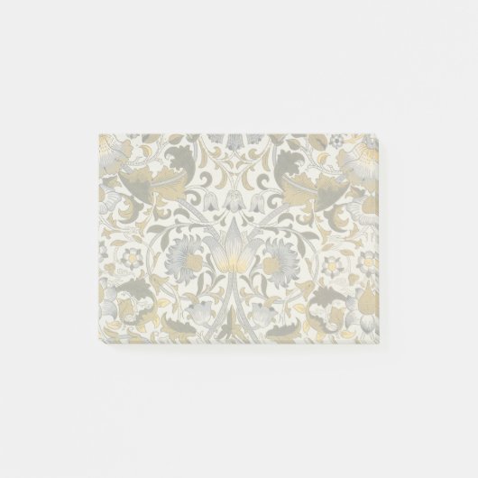 William Morris Lodden Bloempatroon: Blauwe Goud Post-it® Notes (Voorkant)