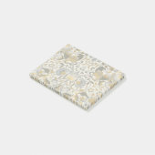 William Morris Lodden Bloempatroon: Blauwe Goud Post-it® Notes (Schuin)