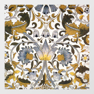 William Morris Lodden Bloempatroon: Blauwe Goud  Raamsticker
