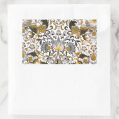 William Morris Lodden Bloempatroon: Blauwe Goud Rechthoekige Sticker (Tas)