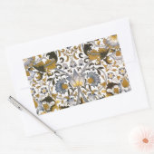 William Morris Lodden Bloempatroon: Blauwe Goud Rechthoekige Sticker (Envelop)