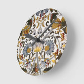 William Morris Lodden Bloempatroon: Blauwe Goud  Ronde Klok (Hoek)