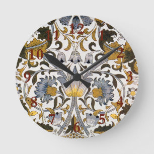 William Morris Lodden Bloempatroon: Blauwe Goud Ronde Klok