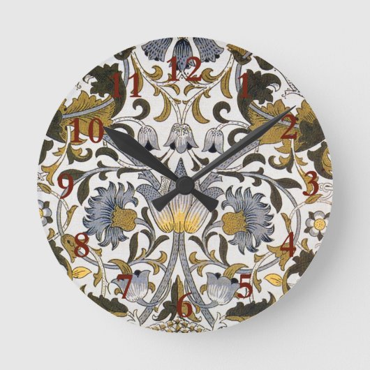 William Morris Lodden Bloempatroon: Blauwe Goud  Ronde Klok (Voorkant)