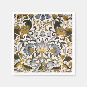 William Morris Lodden Bloempatroon: Blauwe Goud Servet