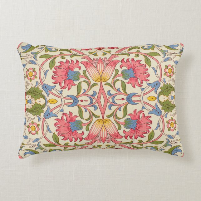 William Morris Lodden Bloempatroon Pastel  Accent Kussen (Voorkant)