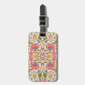 William Morris Lodden Bloempatroon Pastel Bagagelabel (Voorkant verticaal)