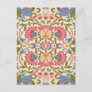 William Morris Lodden Bloempatroon Pastel  Briefkaart