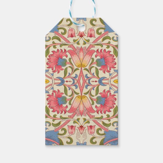 William Morris Lodden Bloempatroon Pastel Cadeaulabel (Voorkant)