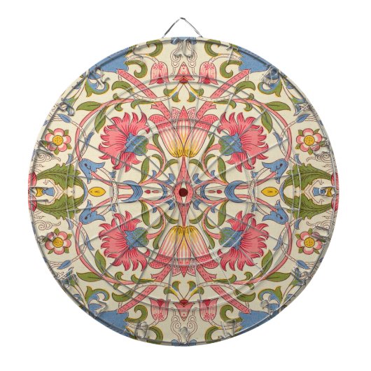 William Morris Lodden Bloempatroon Pastel Dartbord (Voorkant)