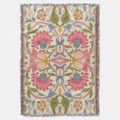 William Morris Lodden Bloempatroon Pastel Deken (Voorkant Verticaal)