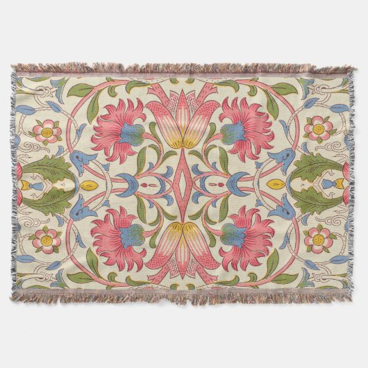 William Morris Lodden Bloempatroon Pastel Deken (Voorkant)