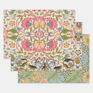 William Morris Lodden Bloempatroon Pastel  Inpakpapier Vel