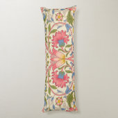 William Morris Lodden Bloempatroon Pastel Lichaamskussen (Achterkant (Verticaal))