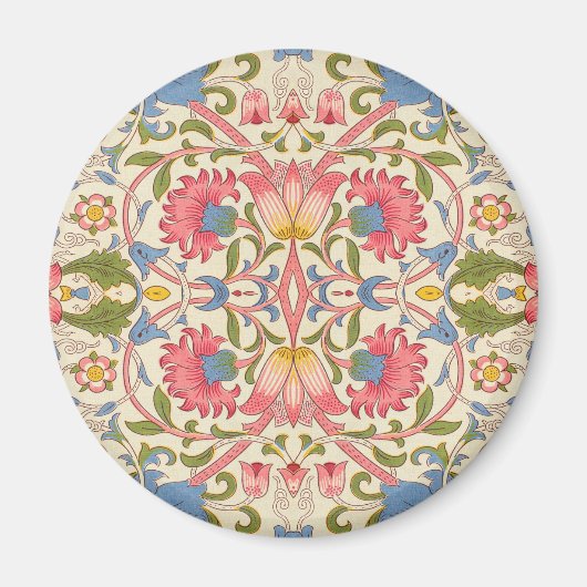 William Morris Lodden Bloempatroon Pastel  Magneet (Voorkant)