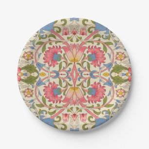William Morris Lodden Bloempatroon Pastel Papieren Bordje
