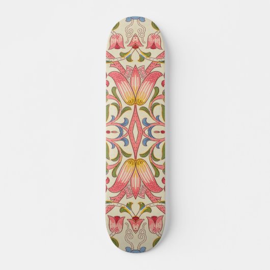 William Morris Lodden Bloempatroon Pastel Persoonlijk Skateboard (Voorkant)