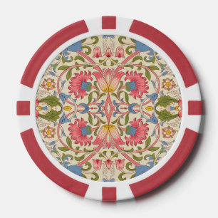 William Morris Lodden Bloempatroon Pastel  Poker Chips
