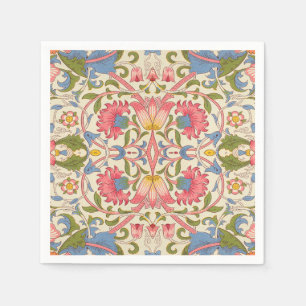 William Morris Lodden Bloempatroon Pastel Servet