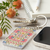 William Morris Lodden Bloempatroon Pastel Sleutelhanger (Voorkant Rechts)