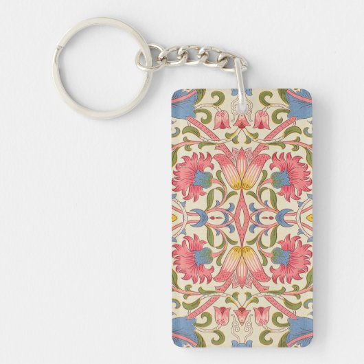William Morris Lodden Bloempatroon Pastel Sleutelhanger (Voorkant)
