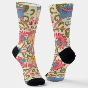 William Morris Lodden Bloempatroon Pastel Sokken