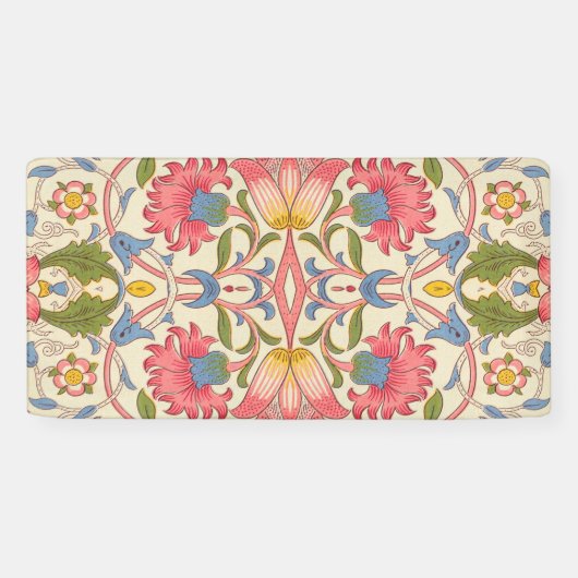 William Morris Lodden Bloempatroon Pastel Spandoek (Horizontaal)