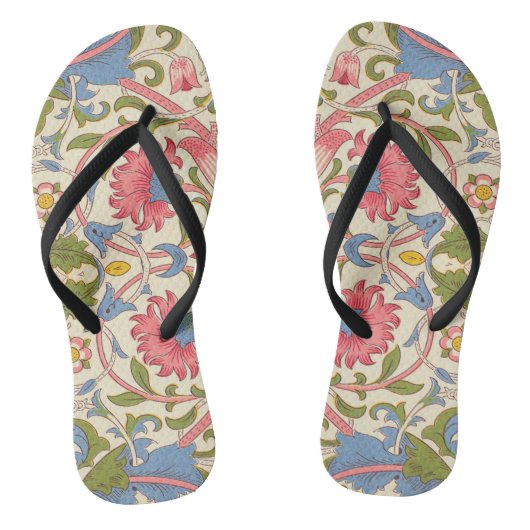 William Morris Lodden Bloempatroon Pastel  Teenslippers (Voetbed)