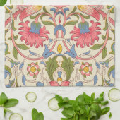 William Morris Lodden Bloempatroon Pastel Theedoek (Gevouwen)