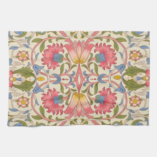 William Morris Lodden Bloempatroon Pastel Theedoek (Horizontaal)