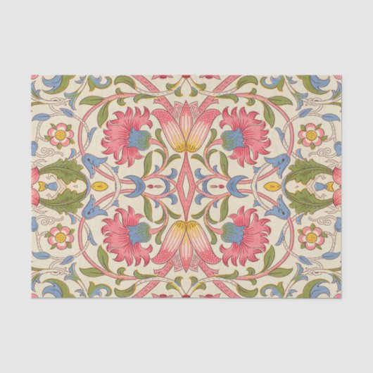 William Morris Lodden Bloempatroon Pastel Tissuepapier (Voorkant)