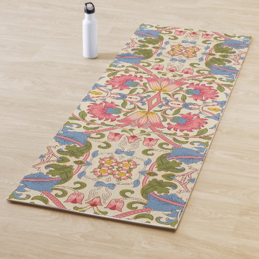 William Morris Lodden Bloempatroon Pastel Yogamat (In situ)