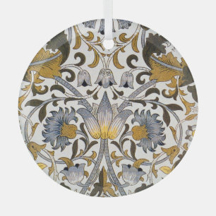 william morris lodden bloemrijke bloem textiel glas ornament