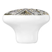 William * Morris Lodden grijs goud Keramische Knop (Zijkant)