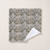 William Morris Lodden Grijs Gouden Kant Bad Handdoek (Wasdoekje)