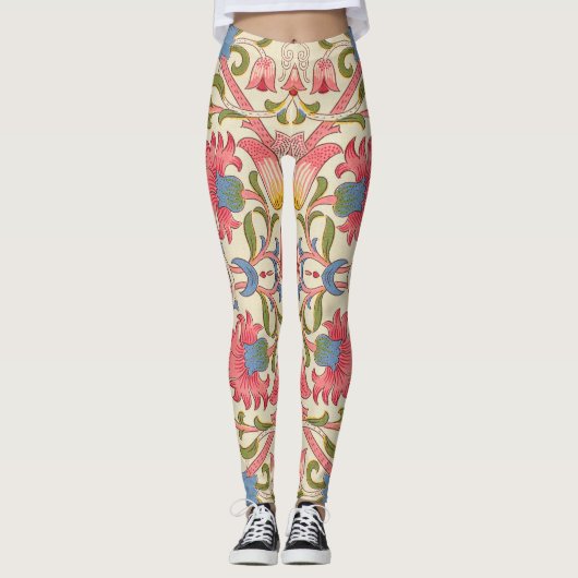 William Morris Lodden Spring Wallpaper Art Leggings (Voorkant)