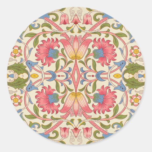William Morris Lodden Spring Wallpaper Art Ronde Sticker (Voorkant)