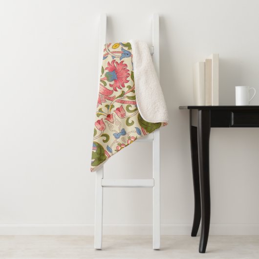 William Morris Lodden Spring Wallpaper Art Sherpa Deken (In situ)