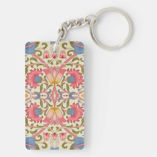 William Morris Lodden Spring Wallpaper Art Sleutelhanger (achterkant)