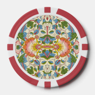 William Morris Loddon Bloem Patronen Poker Chips