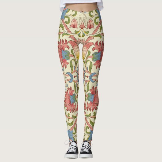 William Morris Loddon Blossom Floral Patterns Leggings (Voorkant)