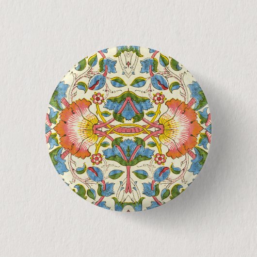 William Morris Loddon Blossom Floral Patterns Ronde Button 3,2 Cm (Voorkant)