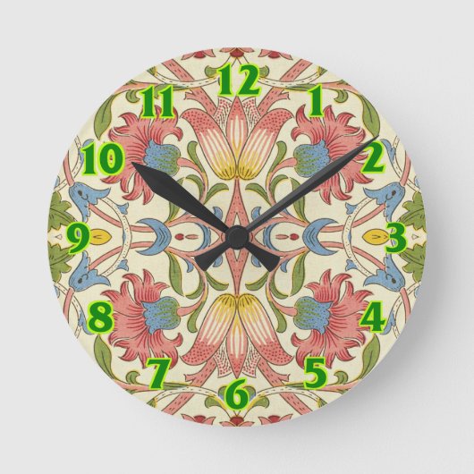 William Morris Loddon Blossom Floral Patterns Ronde Klok (Voorkant)