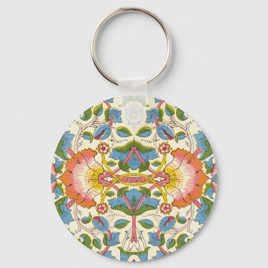 William Morris Loddon Blossom Floral Patterns Sleutelhanger (Voorkant)