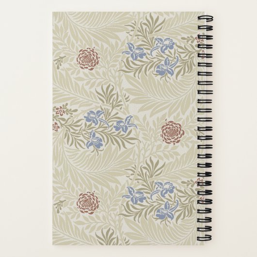 William Morris Lt Blue & Rust Larkspur Patroon Notitieboek (Achterkant)